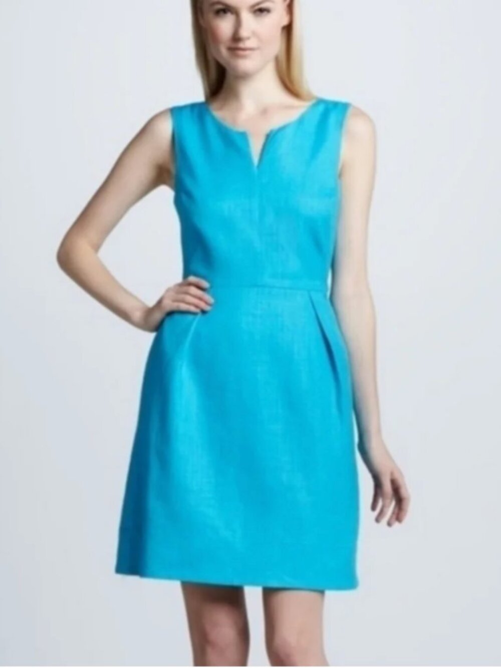Kate Spade Linen Blue Sleeveless Dress - Size 12